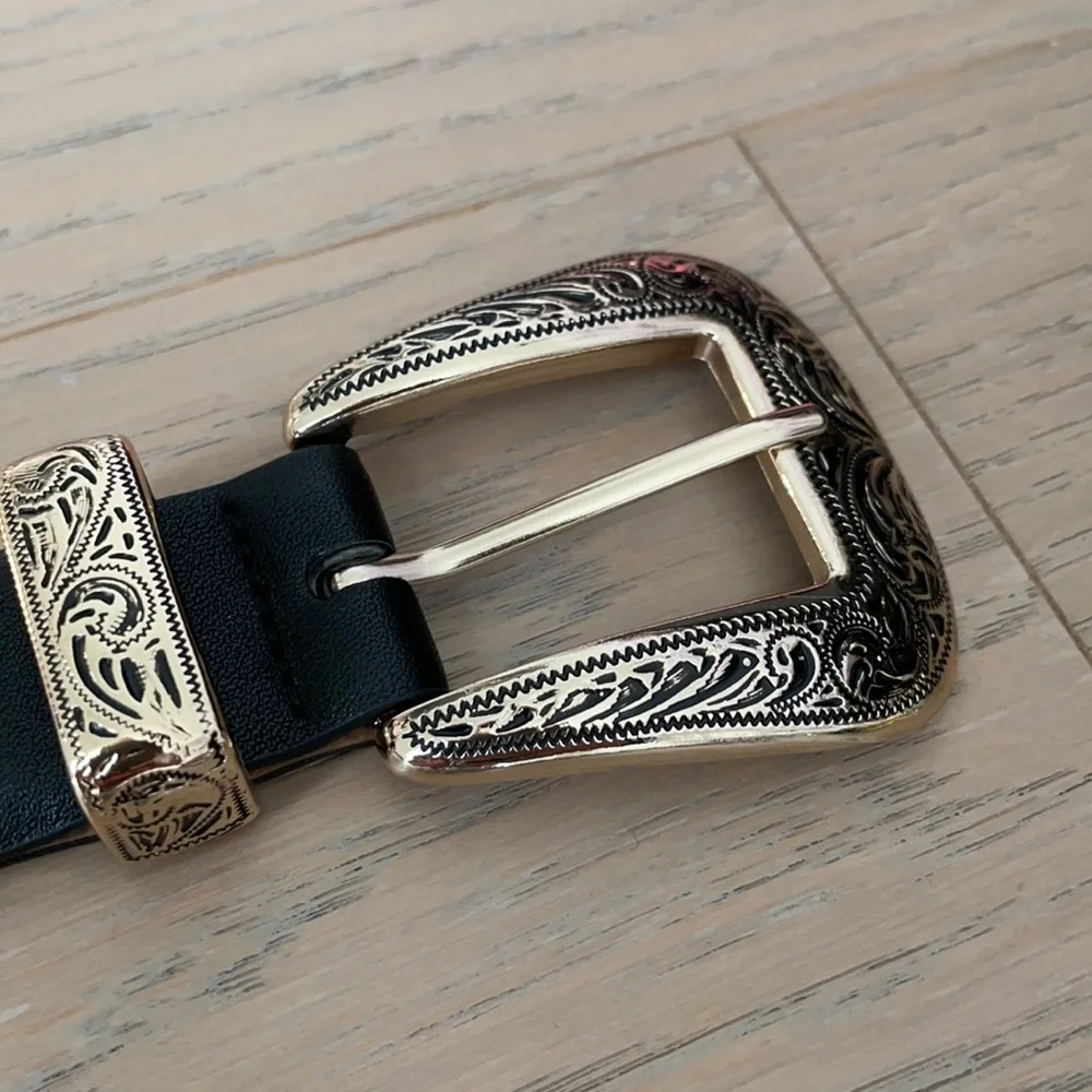 Express gold single buckle western belt - Picture 2 of 4